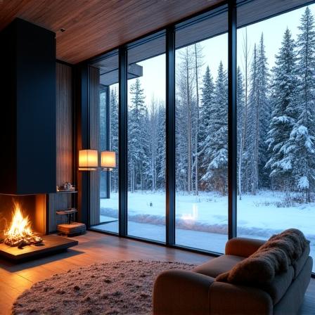 Lodge di lusso scandinavo con vetrate panoramiche